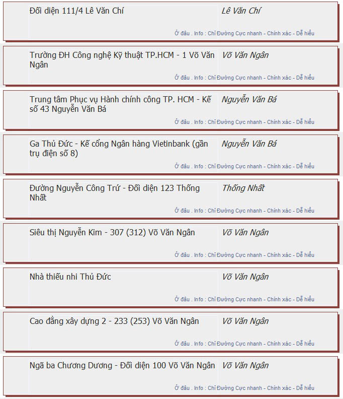 odau.info: lộ trình và tuyến phố đi qua của tuyến bus số 168D ở tp. Hồ Chí Minh no02